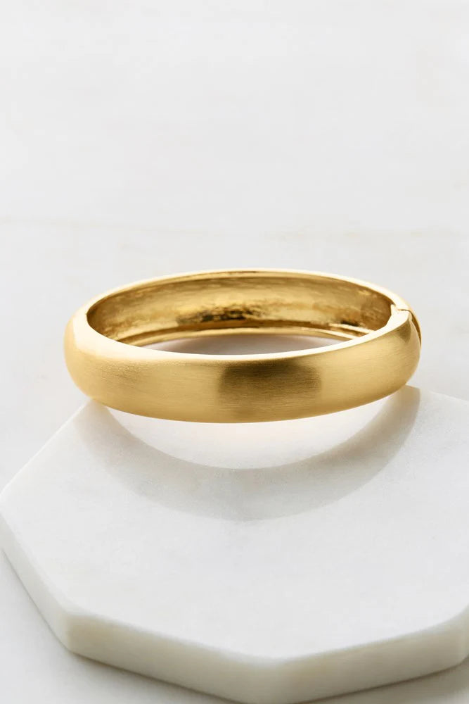 Ally Brushed Bangle - Gold Zafino