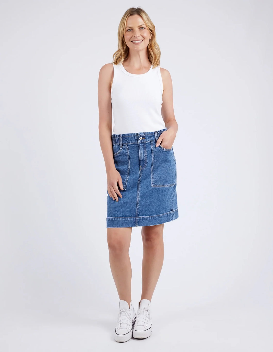 Atlas Denim Skirt - Elm